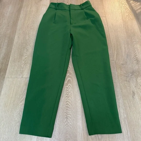 green emerald velvet dress ZARA. Green TS dress pants  Hibuy market